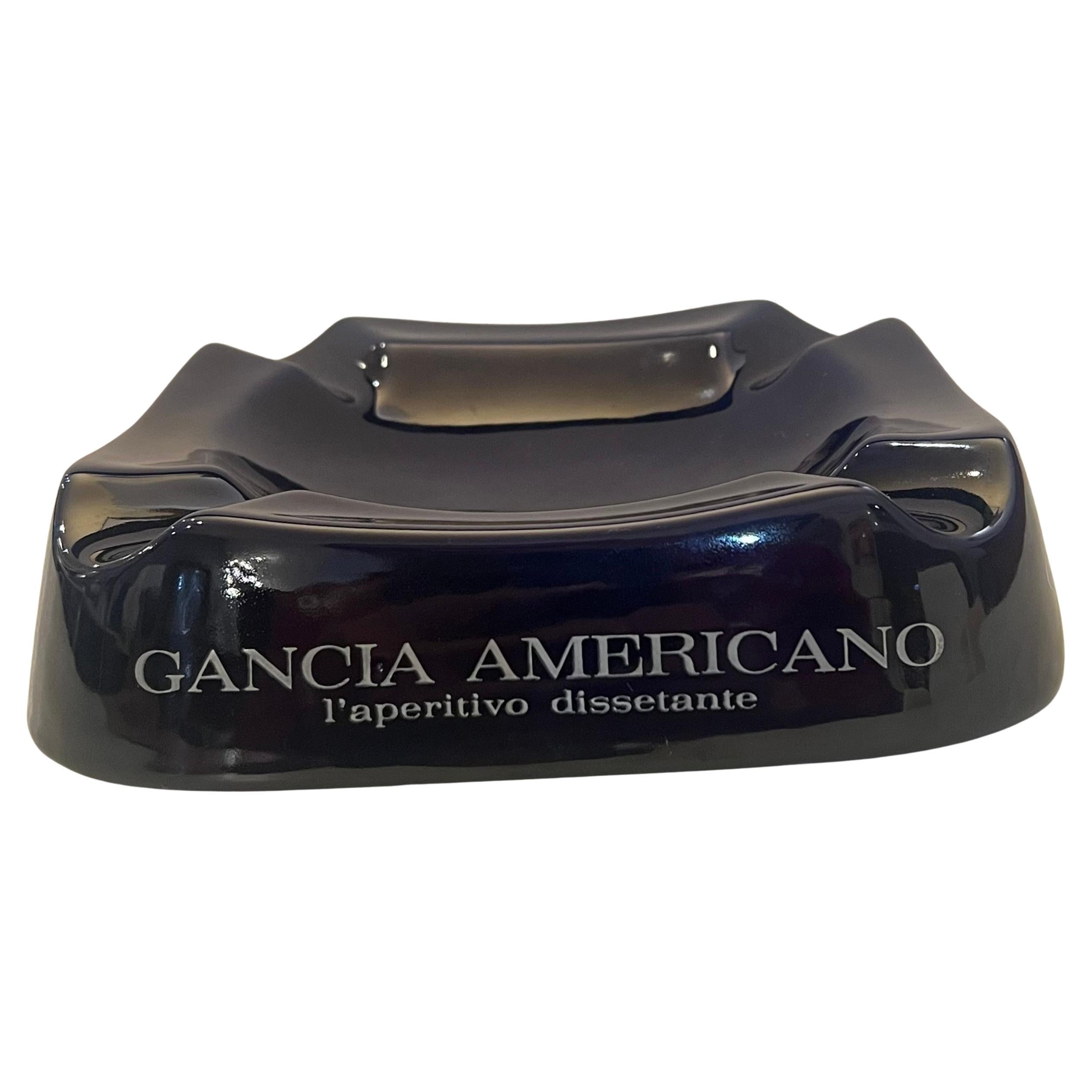 Cenicero grande de porcelana italiana Gancia Americano Licuor Publicidad Posmoderno en venta