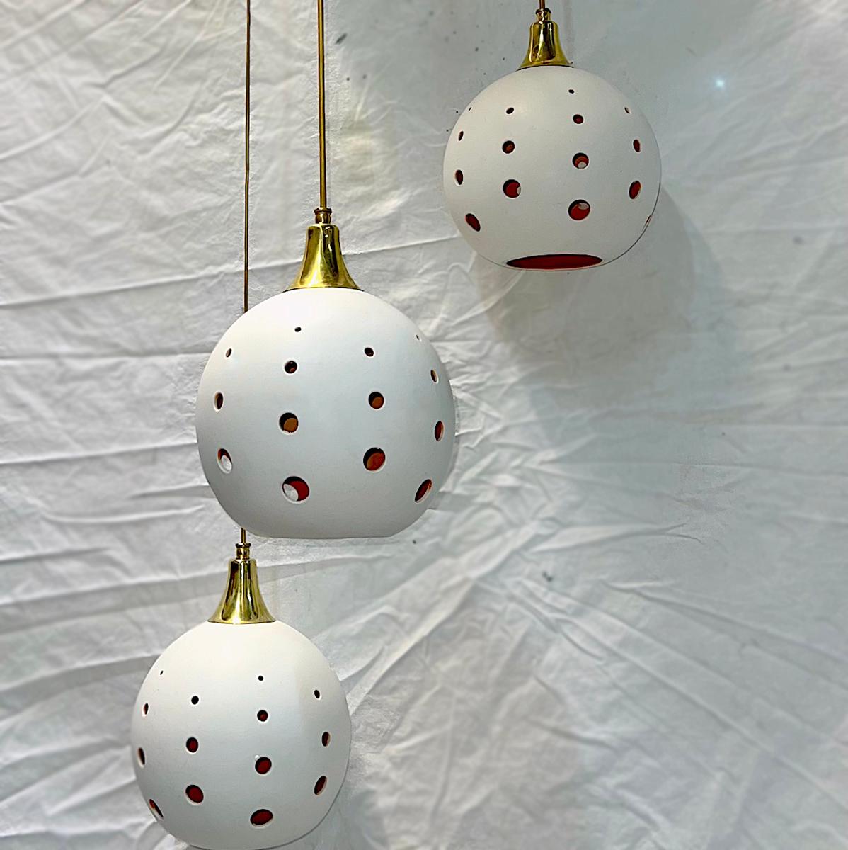 Mid-20th Century Italian Porcelain Light Fixture For Sale