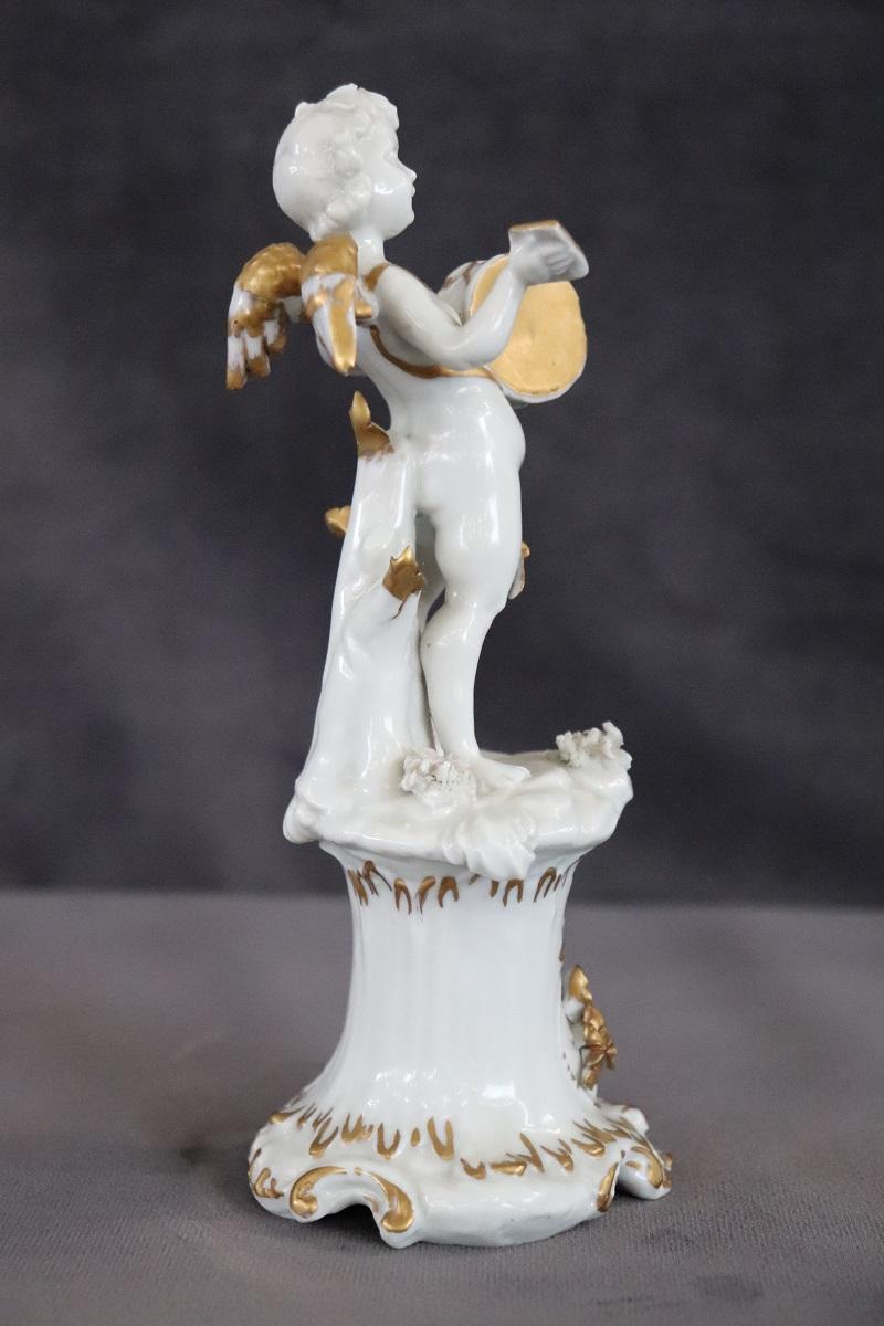 Italian Porcelain Musician Angel by Capodimonte For Sale 2