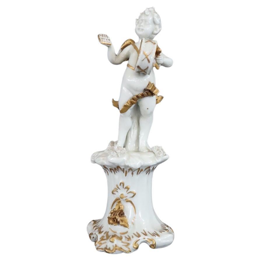 Italian Porcelain Musician Angel by Capodimonte For Sale