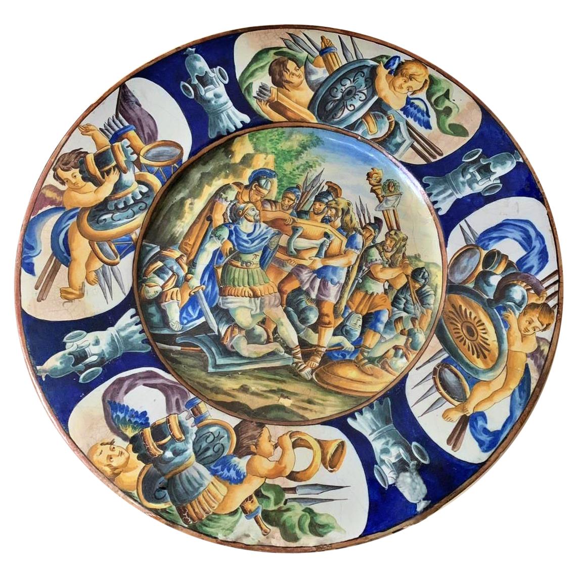 Italian Porcelain Plate from 19th Century " War "