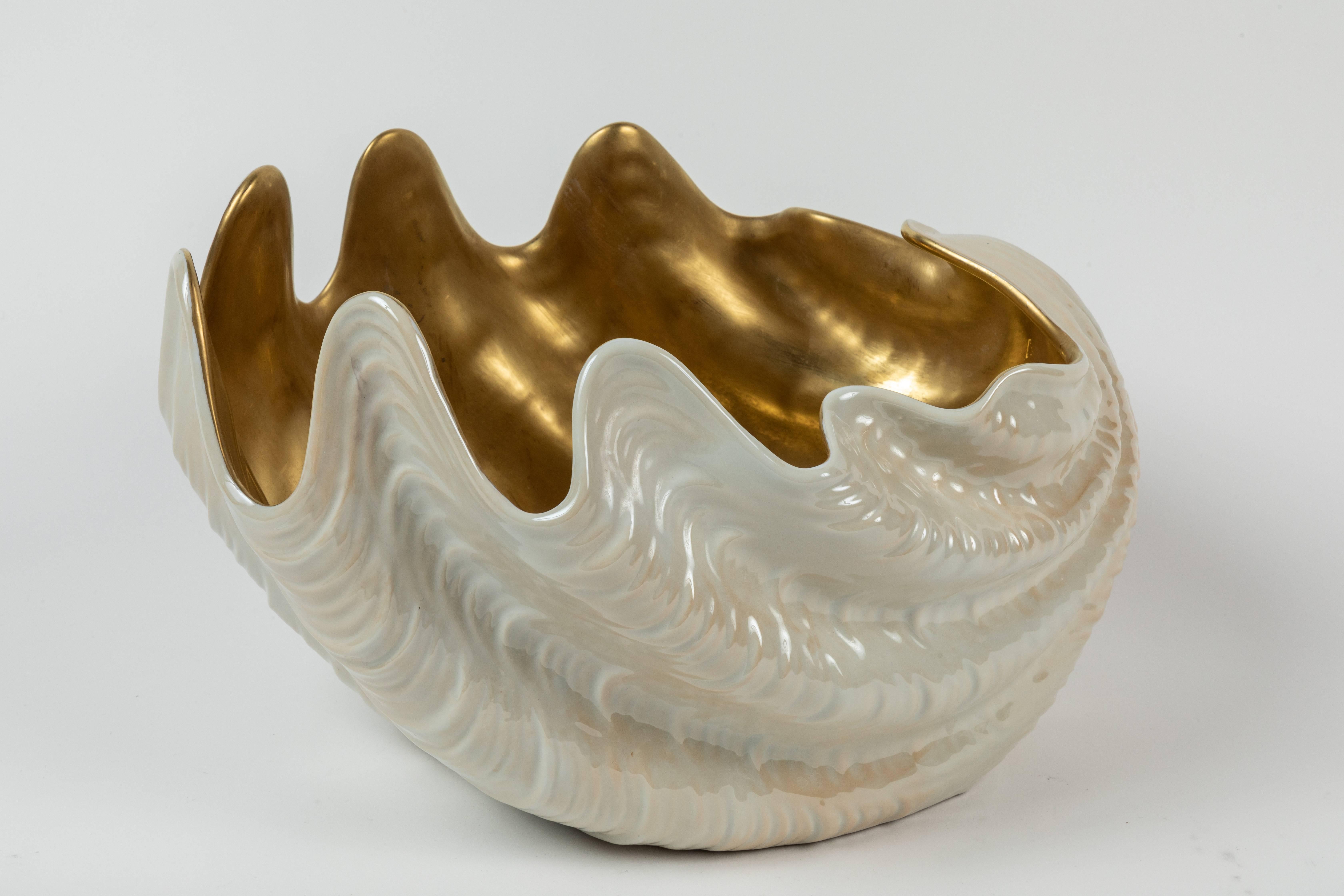 Glazed Italian Porcelain Shell Centrepiece