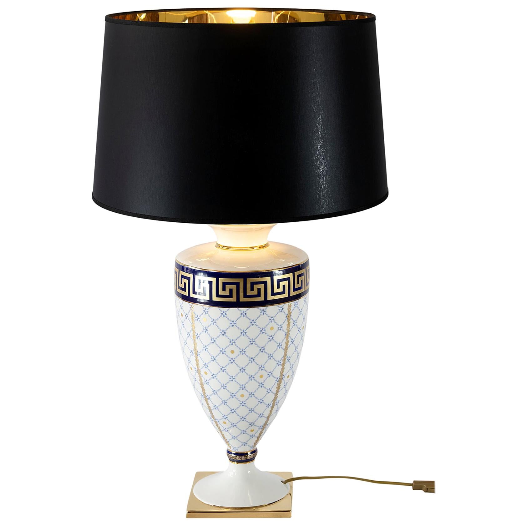 Italienische Porzellan-Tischlampe von Sarri im Angebot