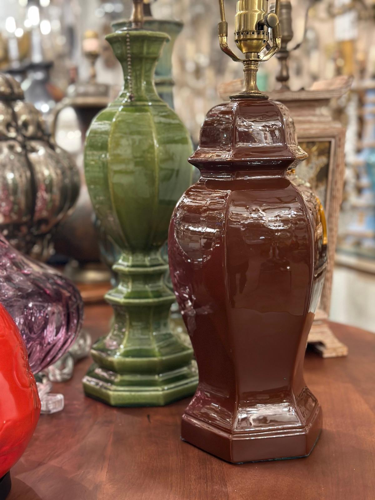 Mid-20th Century Italian Porcelain Table Lamp For Sale