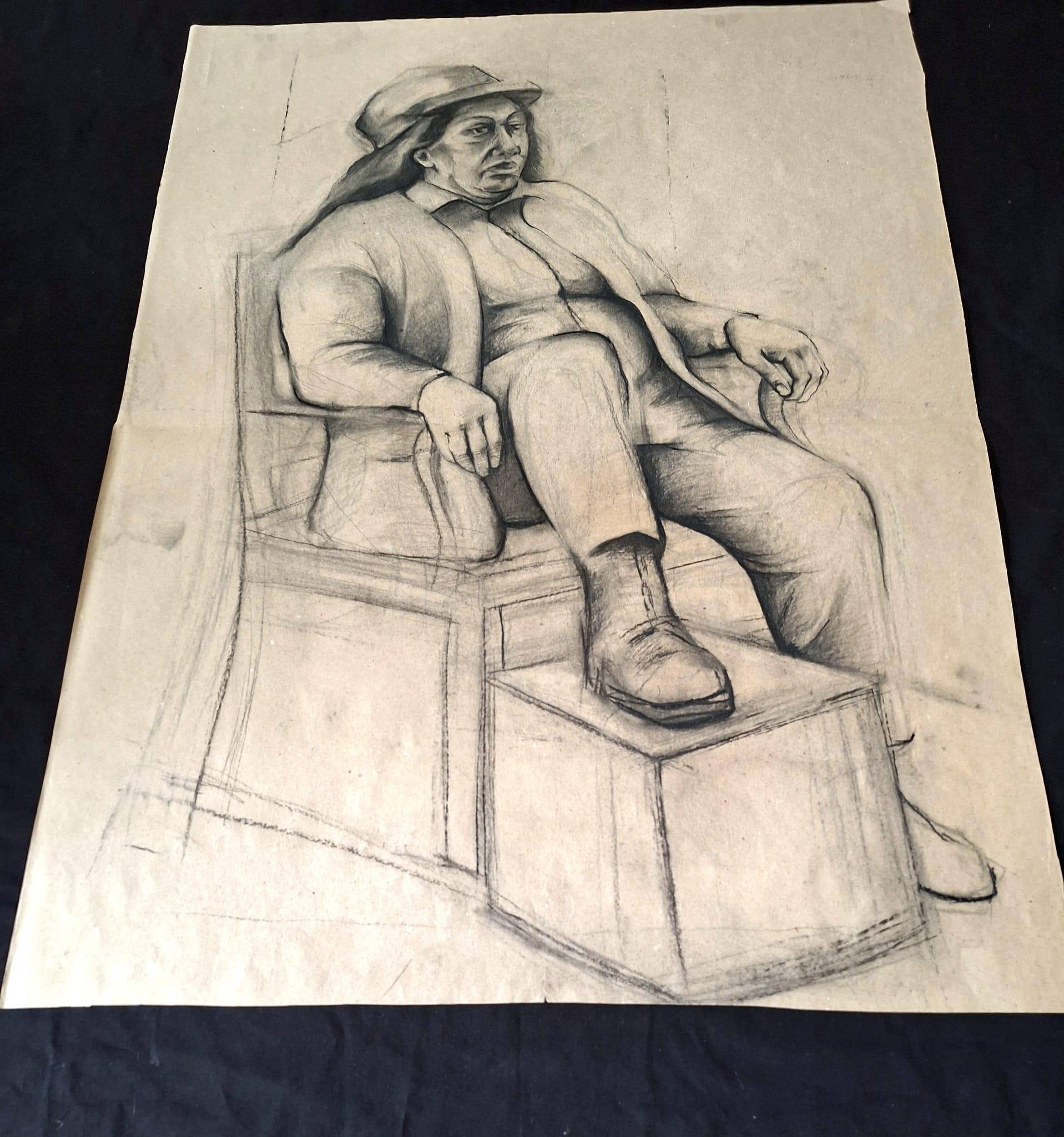 Italiano Midcentury  Disegno grande  Natura Morta Pencle e Charcole .
Nel complesso, il disegno a carboncino è un mezzo dinamico ed espressivo che offre agli artisti un'ampia gamma di possibilità creative. È apprezzata per la sua capacità di