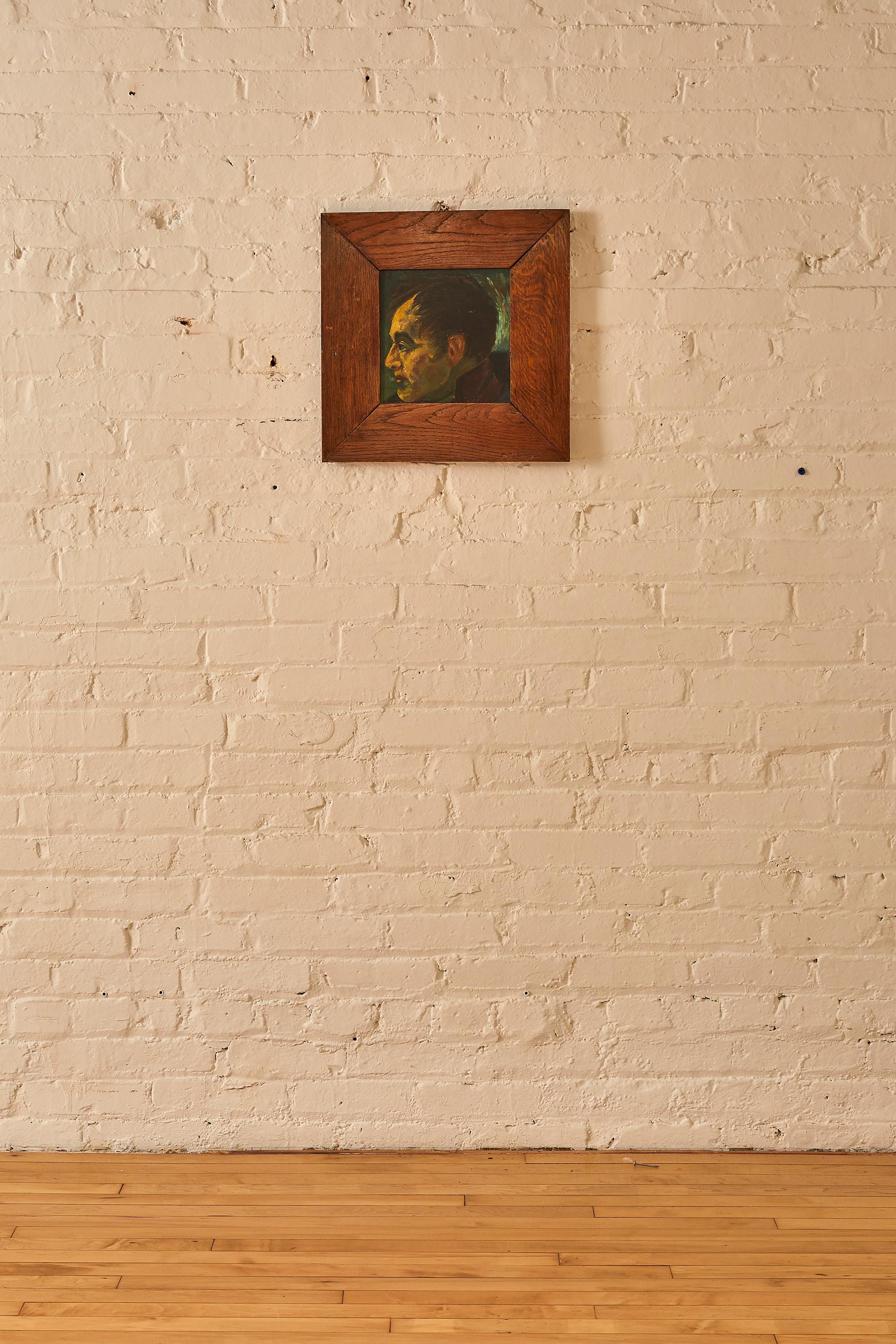 Italian Portrait in wooden frame. 

