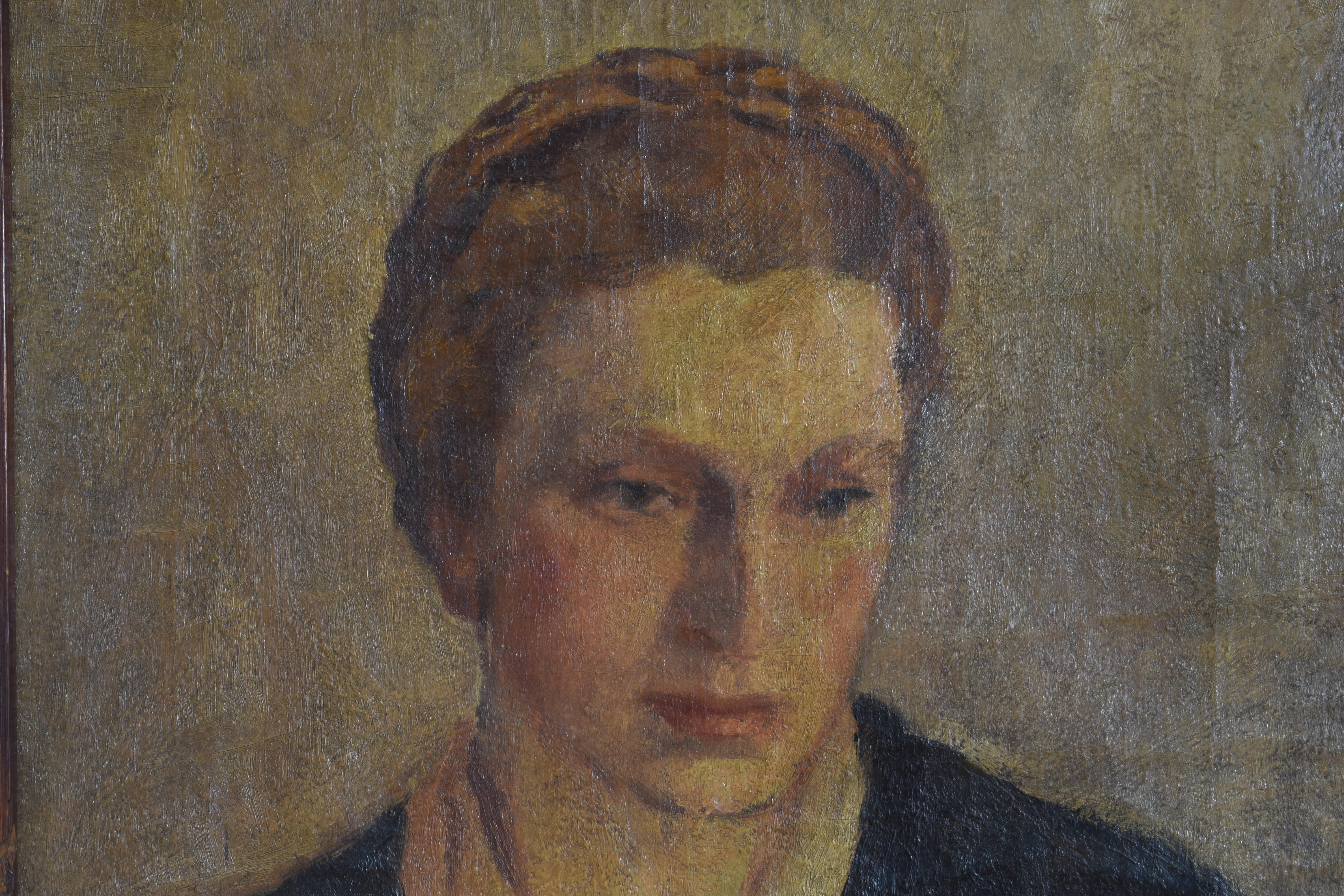Early 20th Century Italian Portrait of a Woman, Oil on Canvas, Late 1st Quarter 20th Century