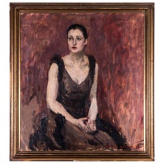 Retro Italian Actress Portrait Exhibited at Venice Biennale by Marco Novati 1931 