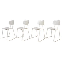 Italian Post-Modern Aluminum Side Chairs, 4