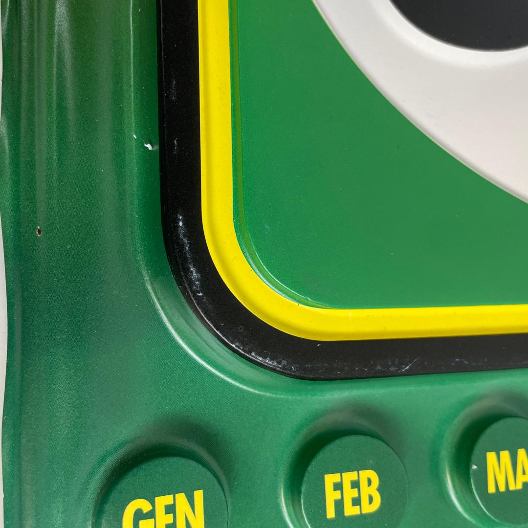 Calendario italiano post-moderno Api perpetuo da parete in plastica verde, anni '90 3