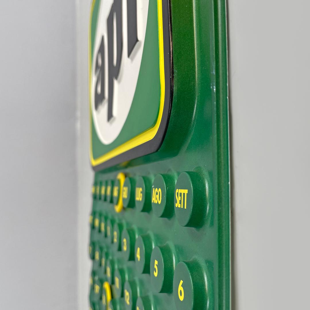Calendario italiano post-moderno Api perpetuo da parete in plastica verde, anni '90 5