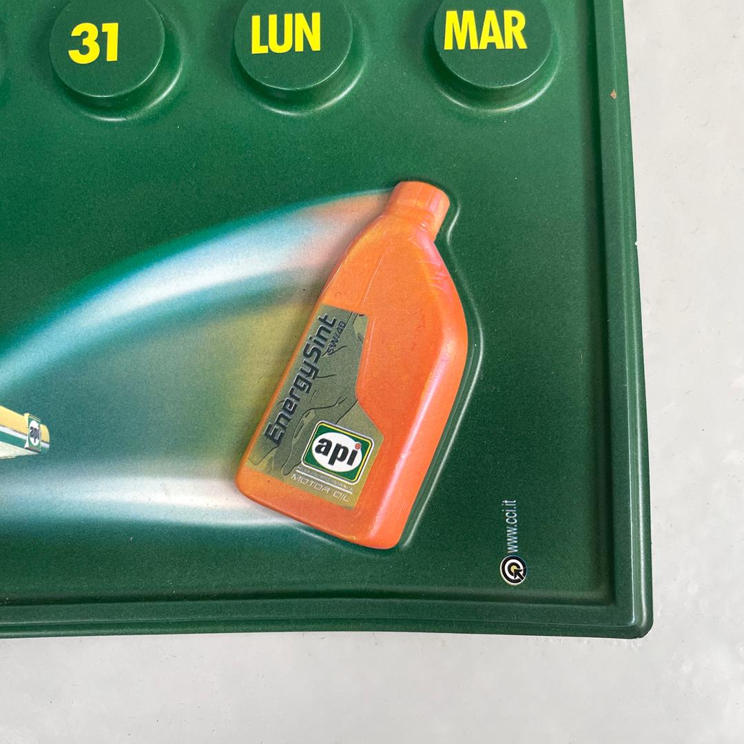 Calendario italiano post-moderno Api perpetuo da parete in plastica verde, anni '90 8