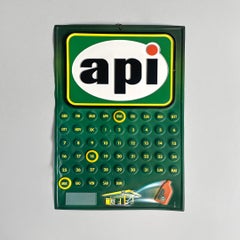 Italienischer postmoderner Api-Wandkalender der Api-Periode in Grün aus grünem Kunststoff, 1990er Jahre