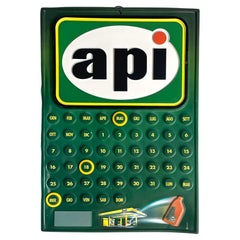 Vintage Italian post modern Api perpetual green wall calendar in green plastic, 1990s