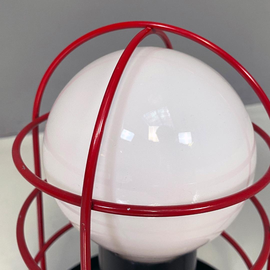 Late 20th Century Italian post modern black and red metal wall or ceiling lamp by Targetti, 1980s For Sale
