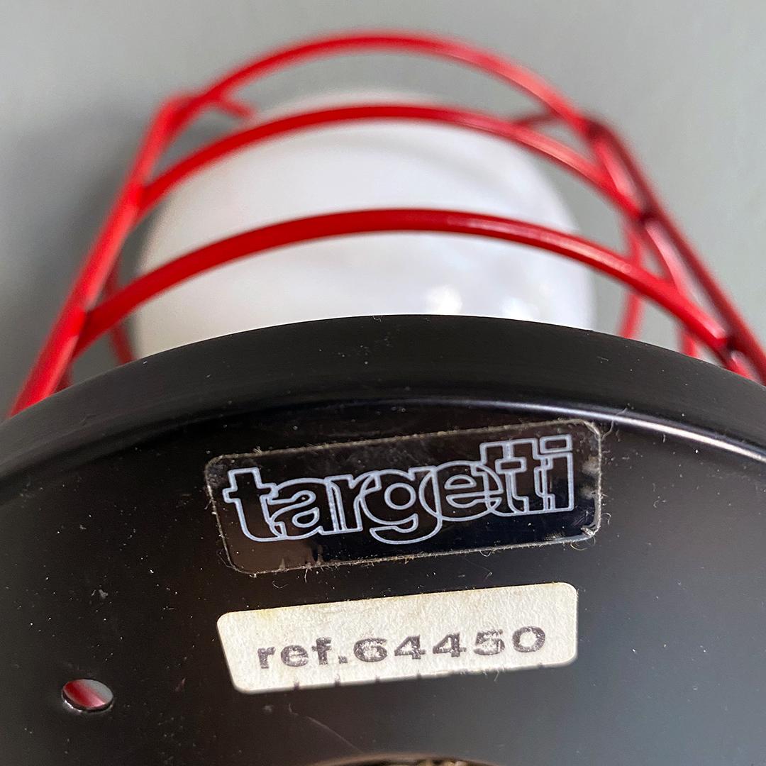 Italian post modern black and red metal wall or ceiling lamp by Targetti, 1980s For Sale 2