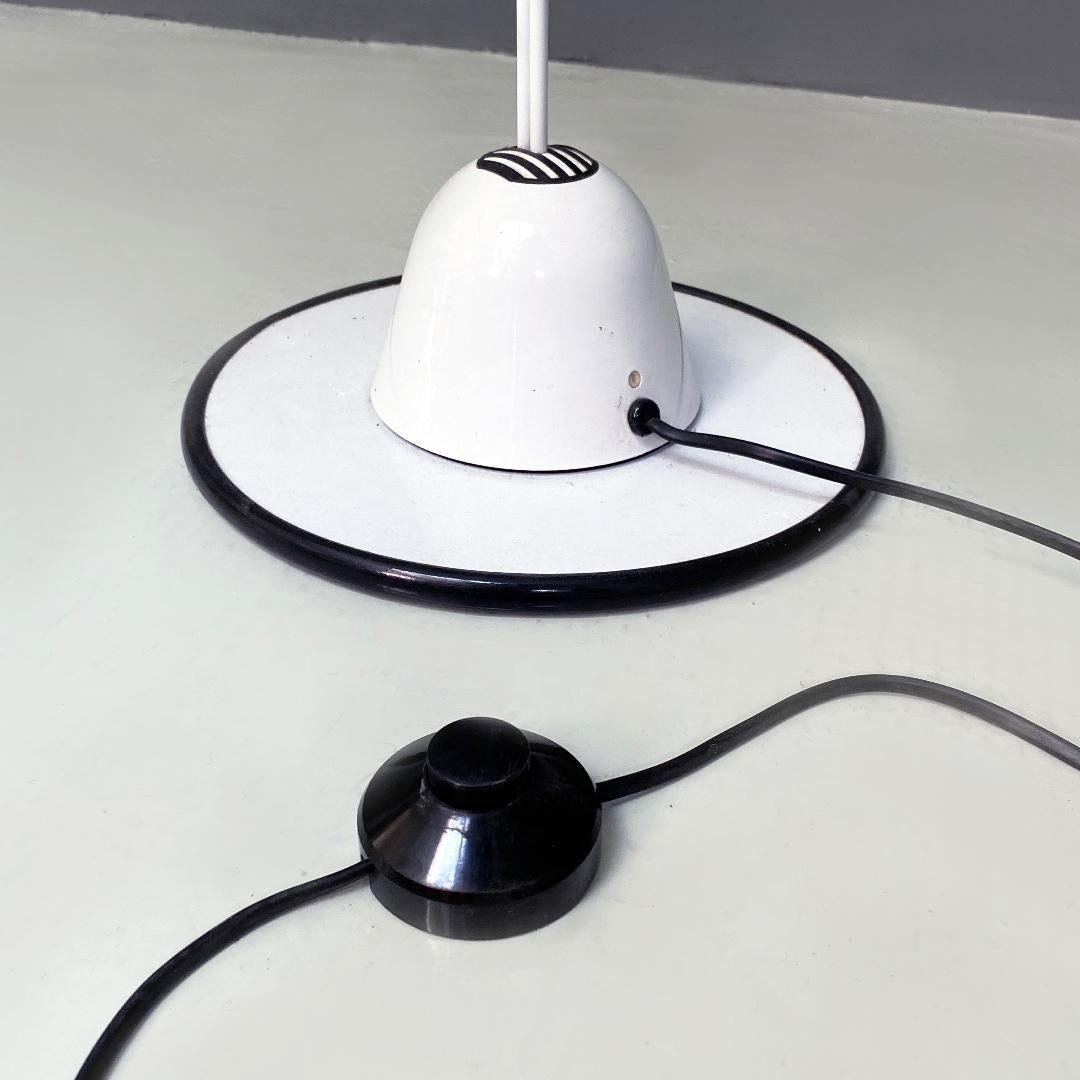 Italian Post Modern Black and White Two Lights Floor Lamp, 1980s For Sale 5