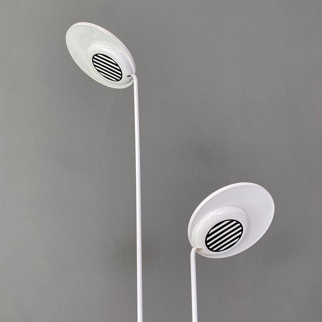 Late 20th Century Italian Post Modern Black and White Two Lights Floor Lamp, 1980s For Sale