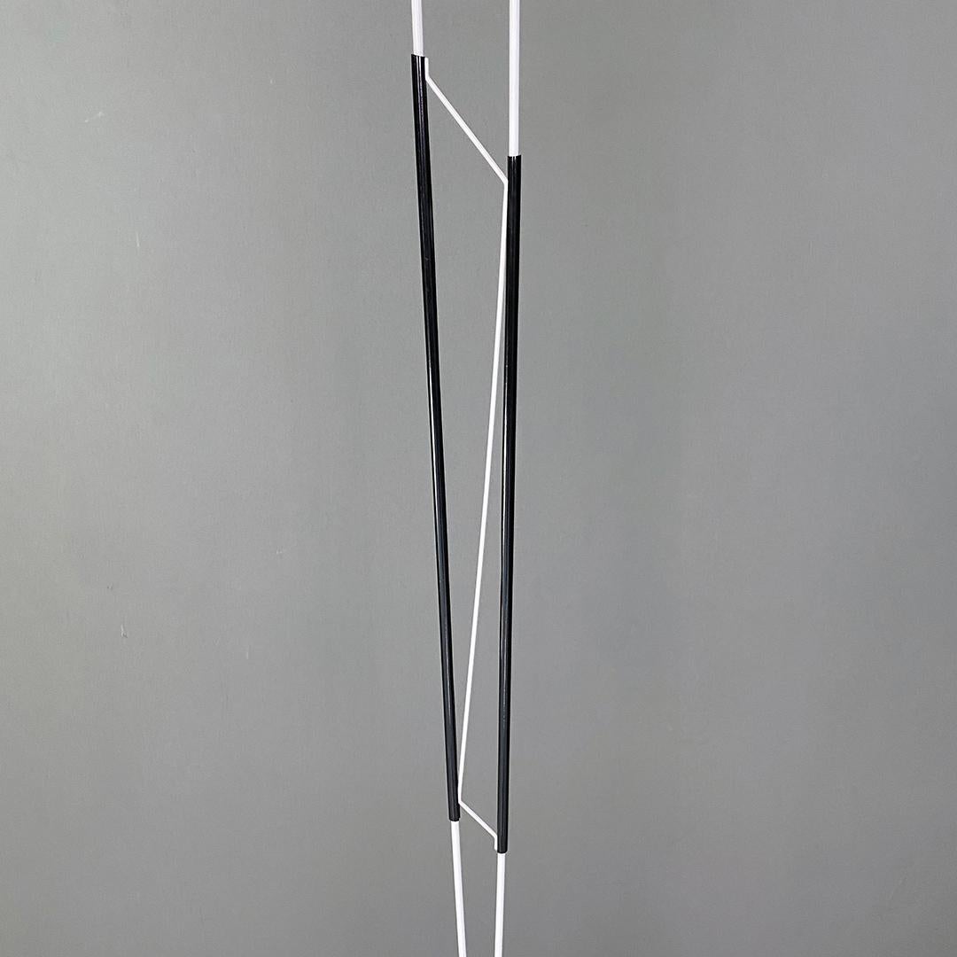 Italian Post Modern Black and White Two Lights Floor Lamp, 1980s For Sale 3
