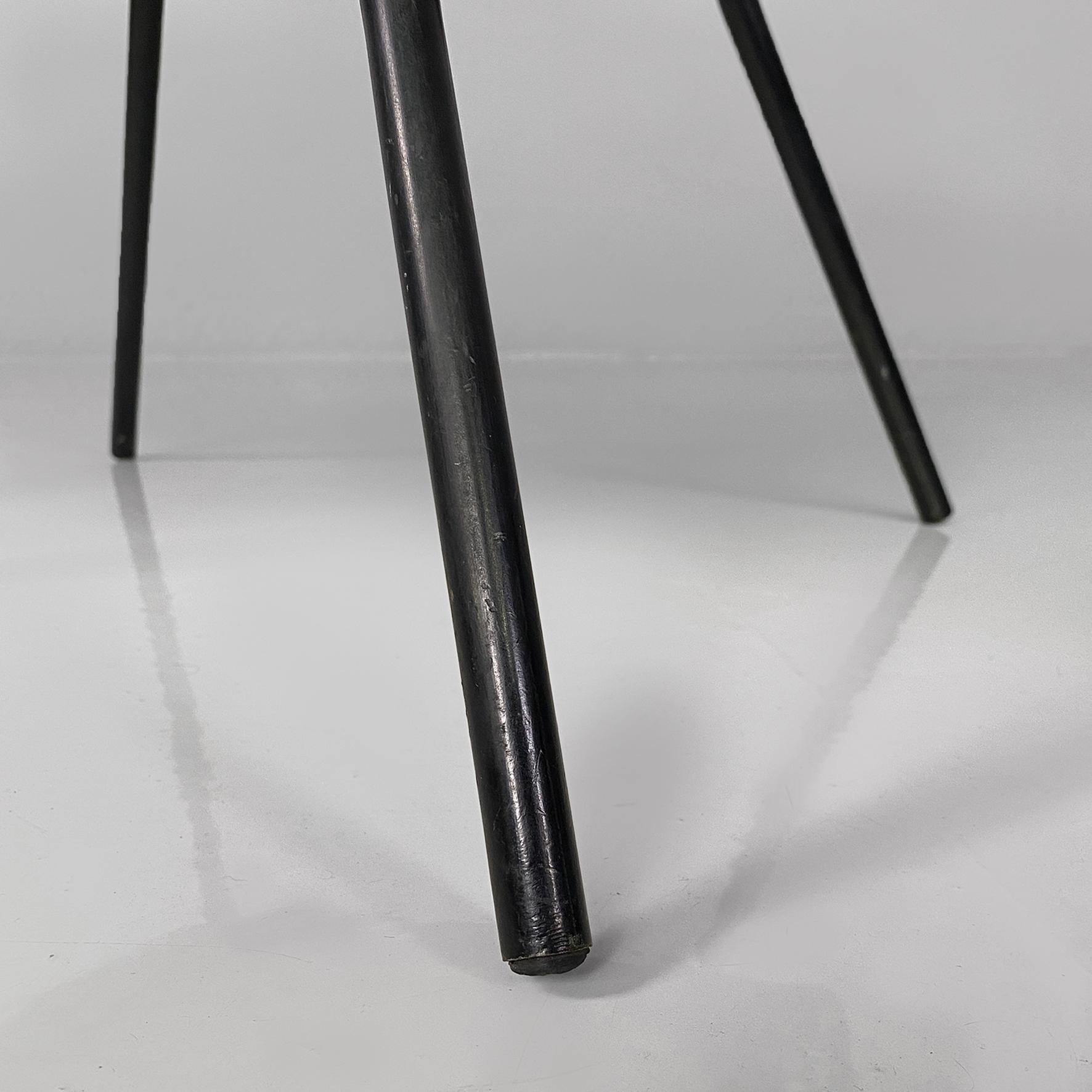Fauteuil italien post moderne en métal noir avec coussin à carreaux colorés, années 1980. en vente 11