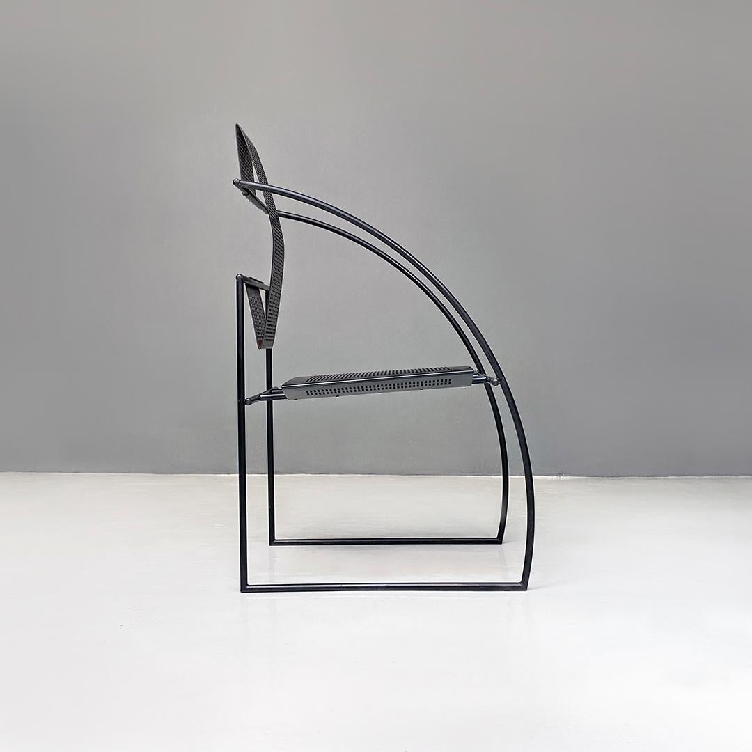 Late 20th Century Italian Post Modern Black Metal Quinta 605 Armchair, Mario Botta, Alias, 1980s