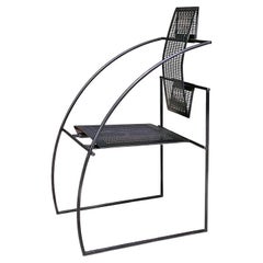 Italian Post Modern Black Metal Quinta 605 Armchair, Mario Botta, Alias, 1980s