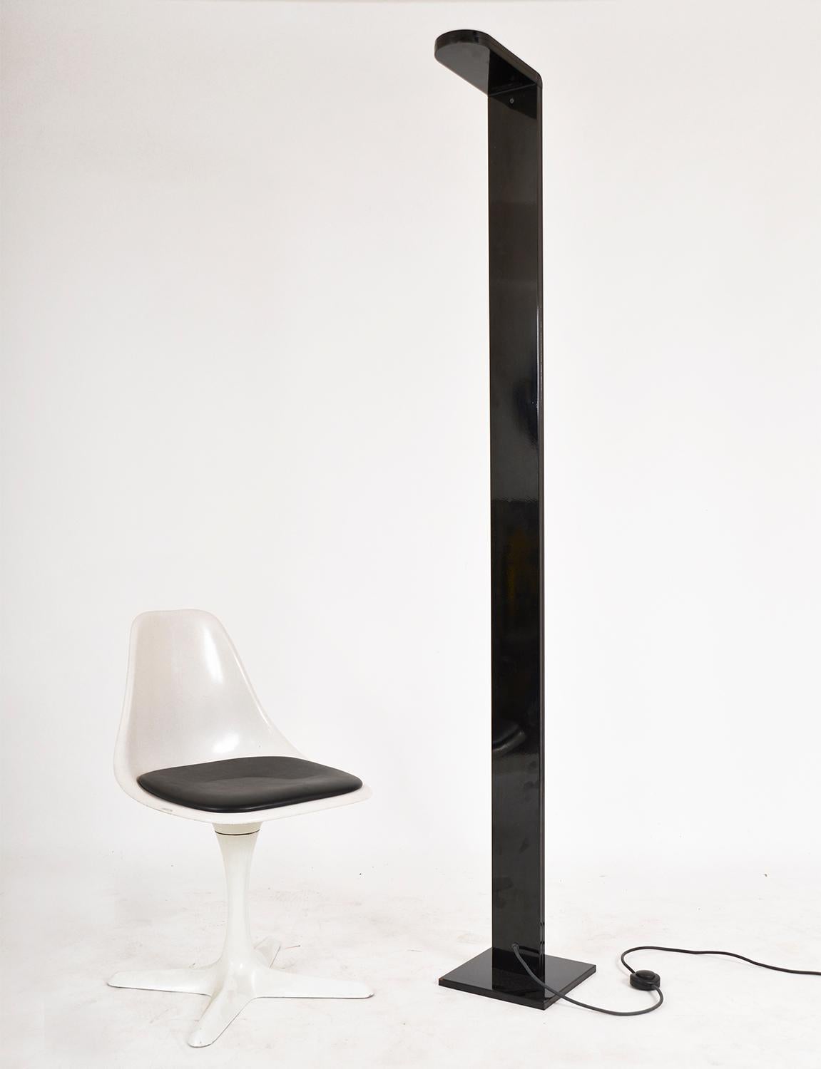 Post-Modern Italian Post Modern Black Uplighter Floor Lamp Bertoni / Castaldi Illuminazione For Sale