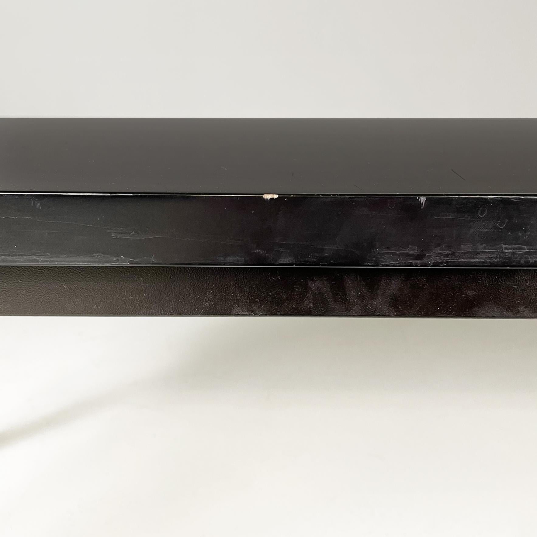 Italian post-modern Black wood, metal and plastic bench by Nanni Fly Line, 1990s For Sale 4