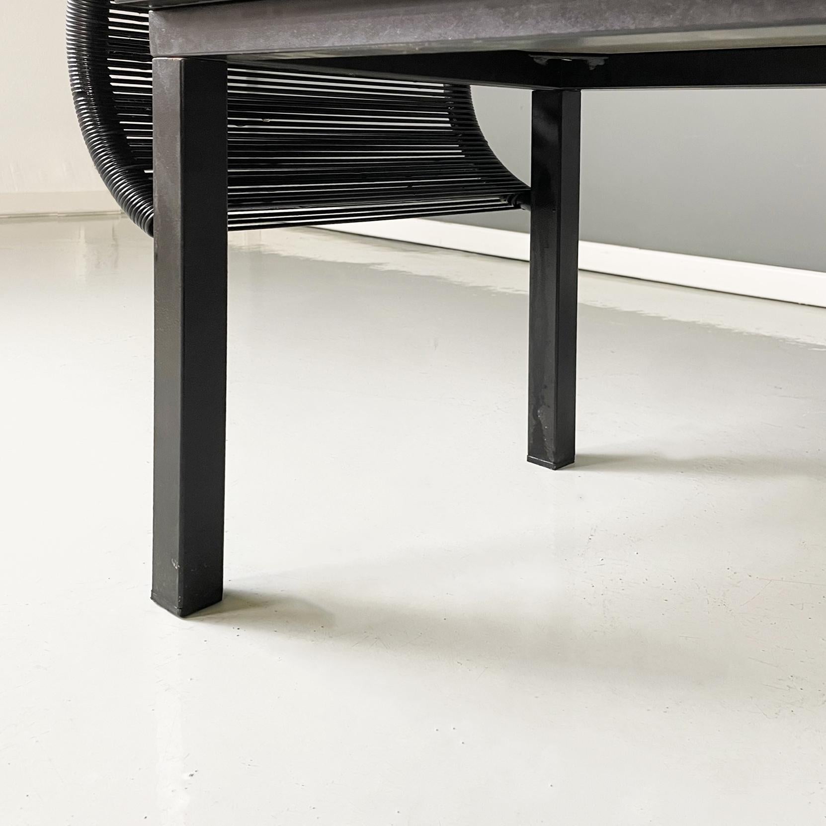 Italian post-modern Black wood, metal and plastic bench by Nanni Fly Line, 1990s For Sale 6
