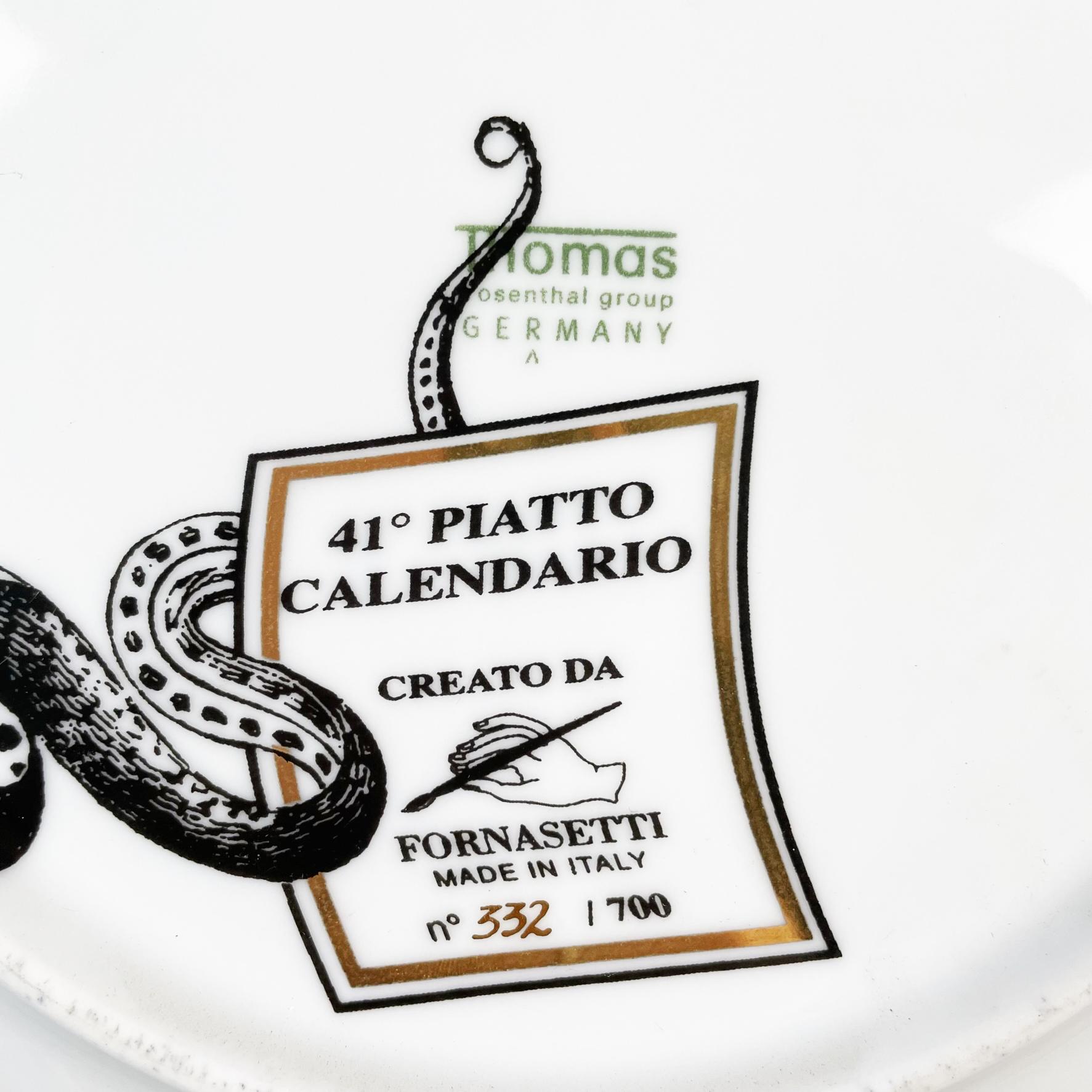 Italian Post-Modern Ceramic Wall Calendar Plate 2008 by Fornasetti, 2008 1