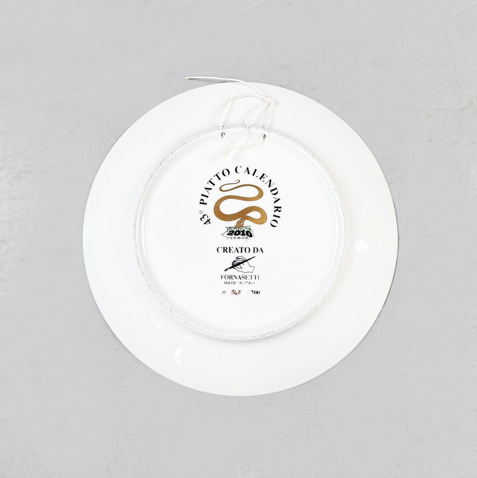 Contemporary Italian Post-Modern Ceramic Wall Calendar Plate 2010 by Fornasetti, 2010