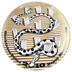 Italian Post-Modern Ceramic Wall Calendar Plate 2010 by Fornasetti, 2010