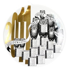 Italian Post-Modern Ceramic Wall Calendar Plate 2011 by Fornasetti, 2011