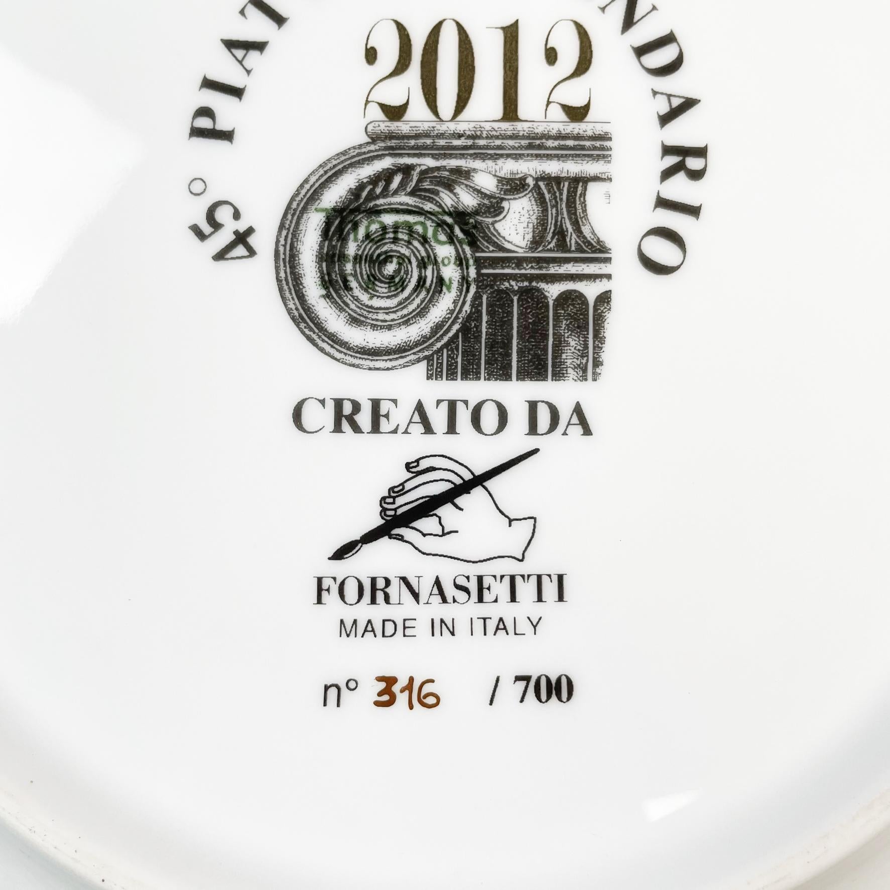 Italian Post-Modern Ceramic Wall Calendar Plate 2012 by Fornasetti, 2012 For Sale 1