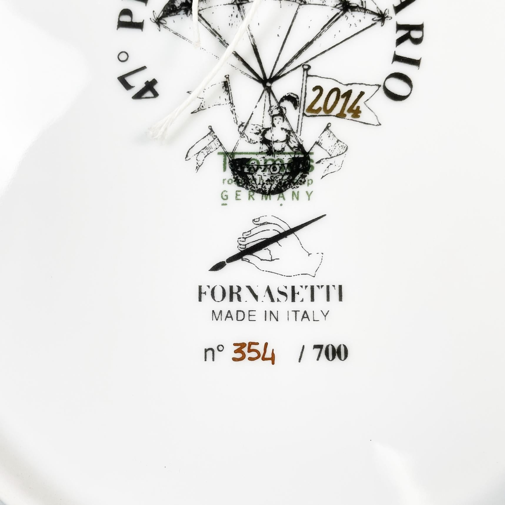 Italian Post-Modern Ceramic Wall Calendar Plate 2014 by Fornasetti, 2014 1