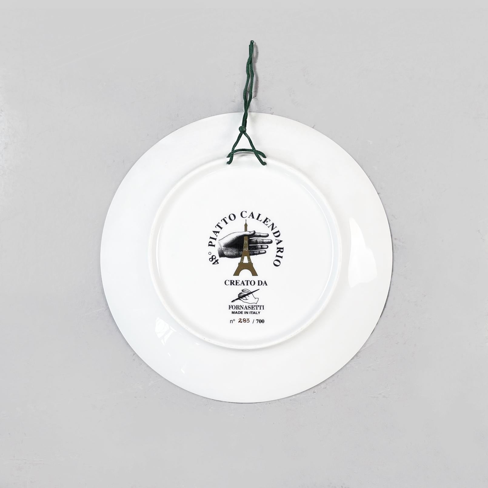 Contemporary Italian Post-Modern Ceramic Wall Calendar Plate 2015 by Fornasetti, 2015