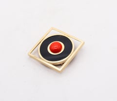 Spilla con ciondolo convertibile in oro 18Kt con corallo