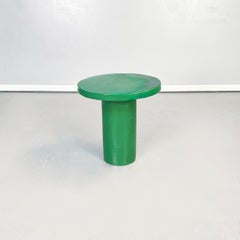 Italian Post-Modern Decorative Round Tables in Green Glazed Ceramic, 2000s