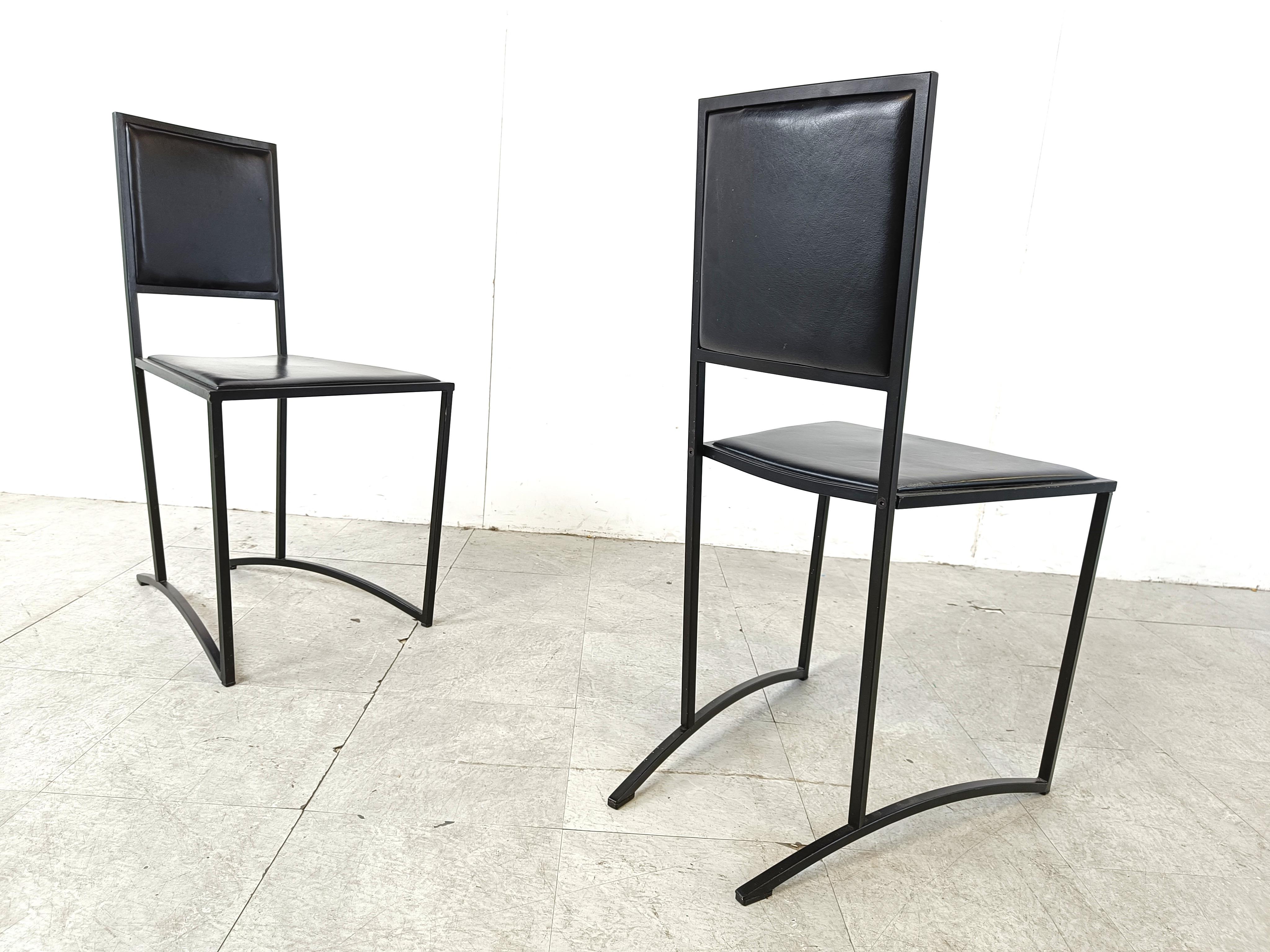 Italian Post modern dining chairs, 1980s, Set of 8 For Sale 2