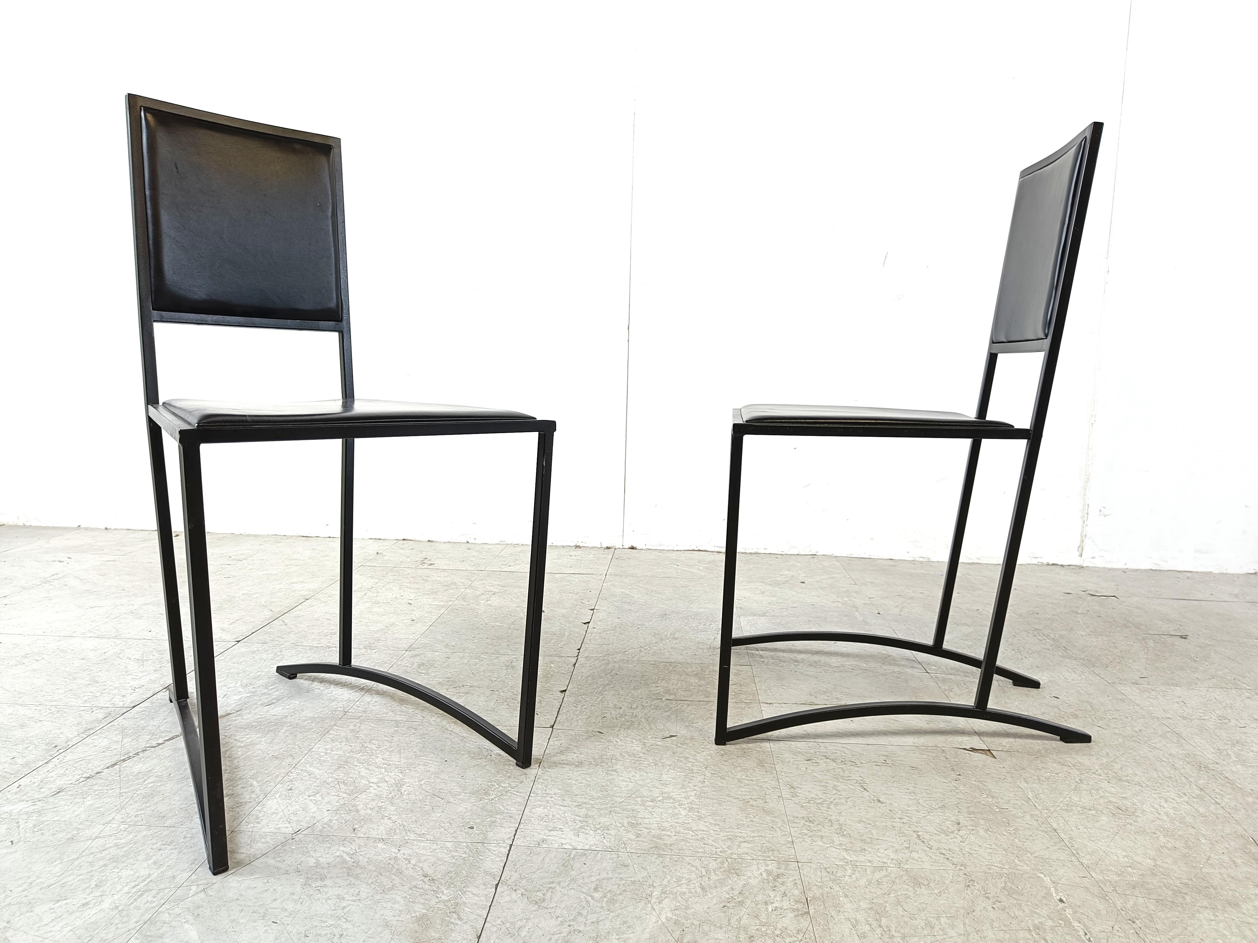 Italian Post modern dining chairs, 1980s, Set of 8 For Sale 3