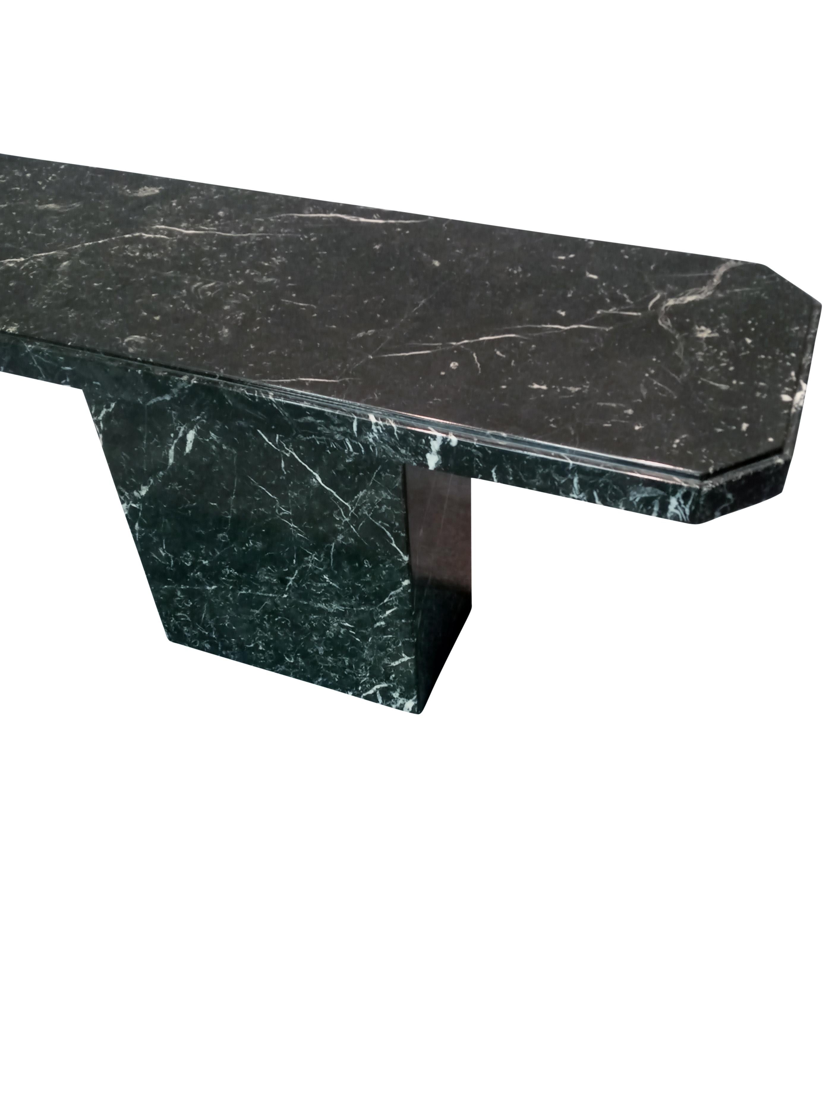Late 20th Century Italian Post-Modern Elegant Console Table by Ello in Exotic Nero Marquina Marble