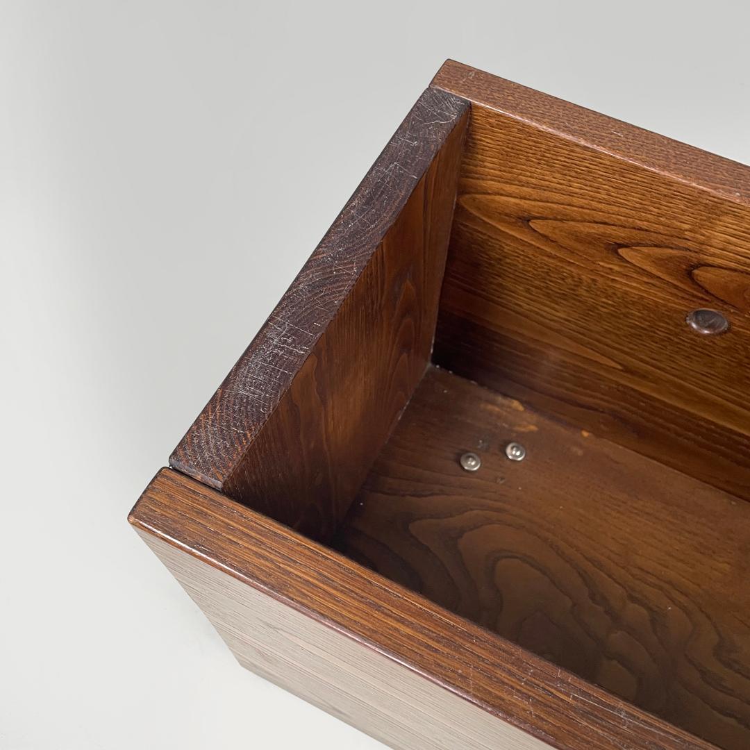 Italian post-modern elongated rectangular wooden planter with wheels, 1980s For Sale 5