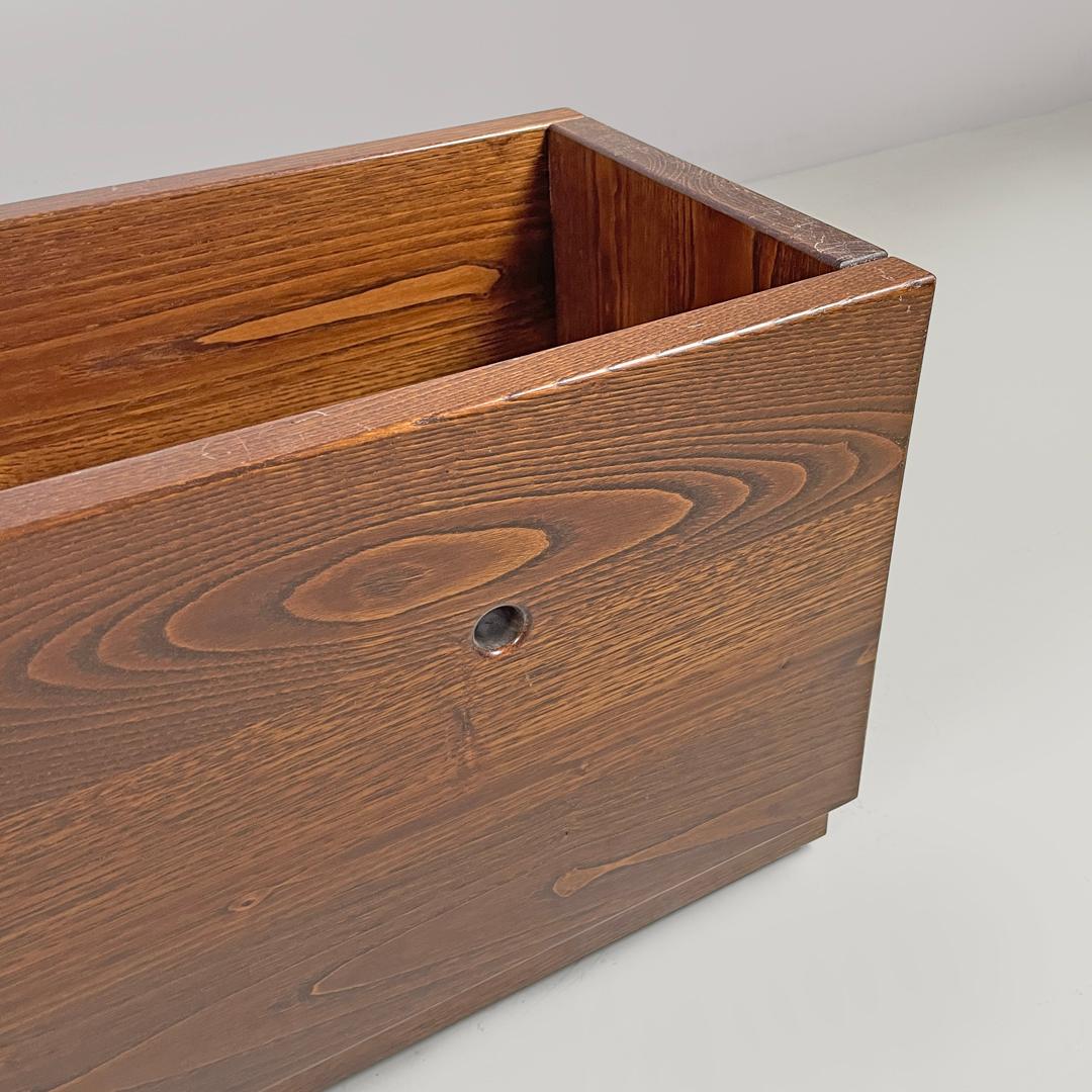 Italian post-modern elongated rectangular wooden planter with wheels, 1980s For Sale 6