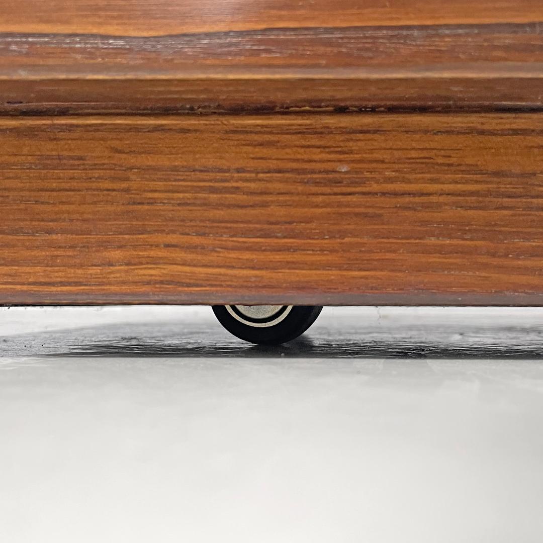 Italian post-modern elongated rectangular wooden planter with wheels, 1980s For Sale 7