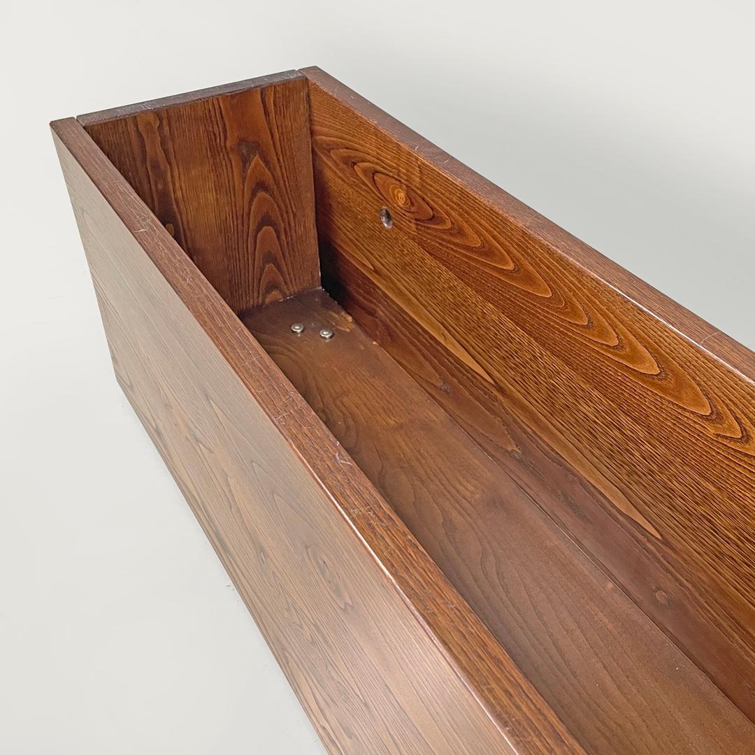 Italian post-modern elongated rectangular wooden planter with wheels, 1980s For Sale 12