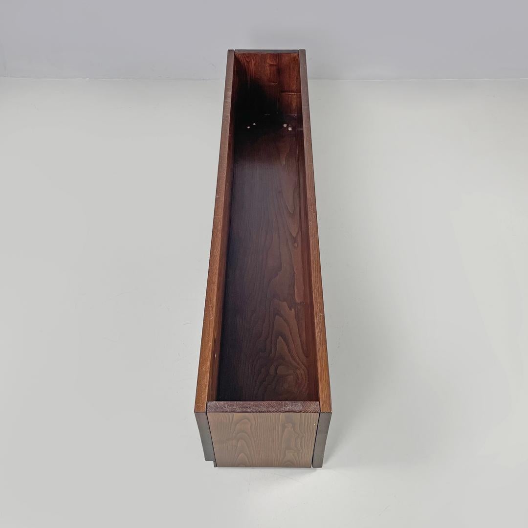 Late 20th Century Italian post-modern elongated rectangular wooden planter with wheels, 1980s For Sale