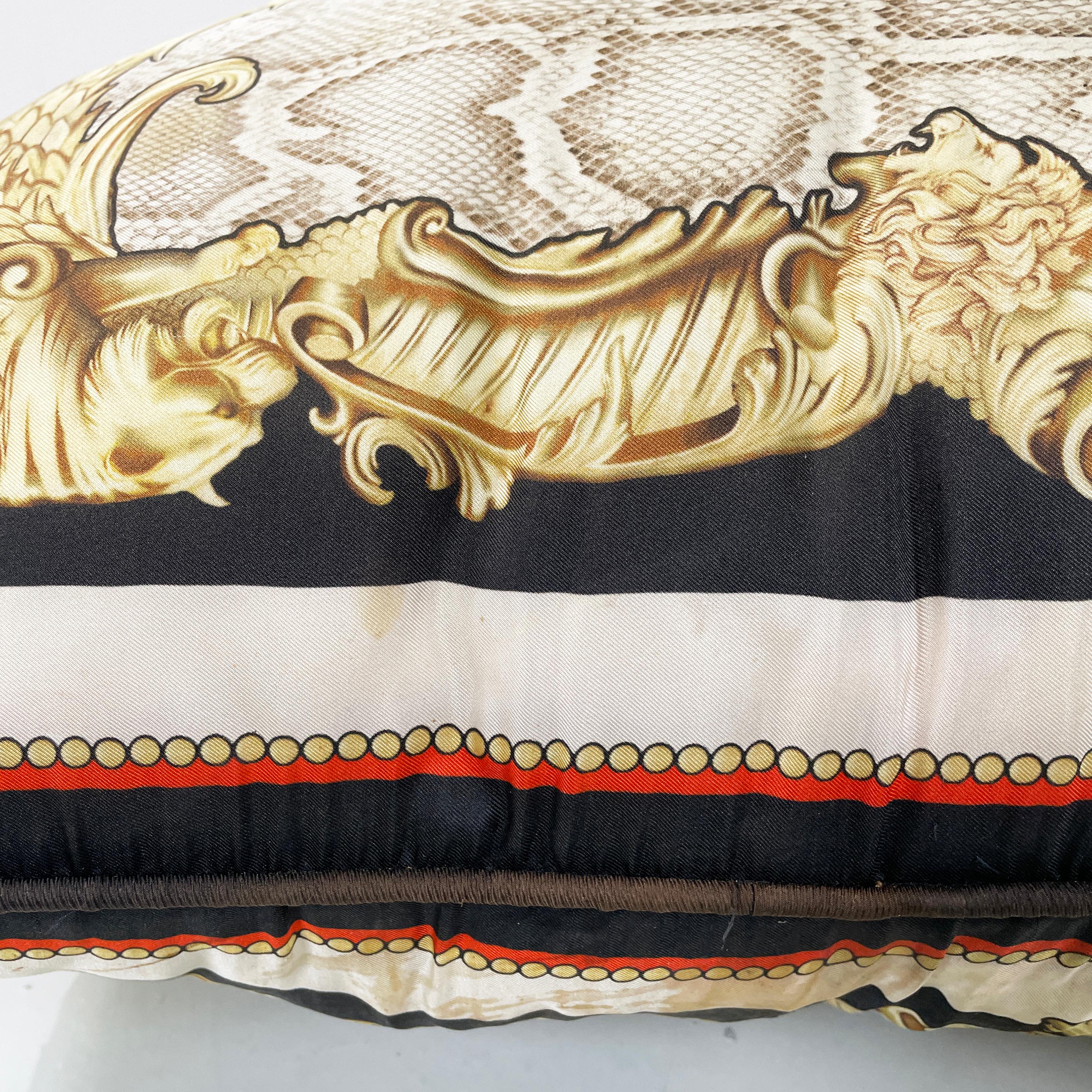 Italian post modern Fabric cushion with colored pattern by Roberto Cavalli 2000s For Sale 8