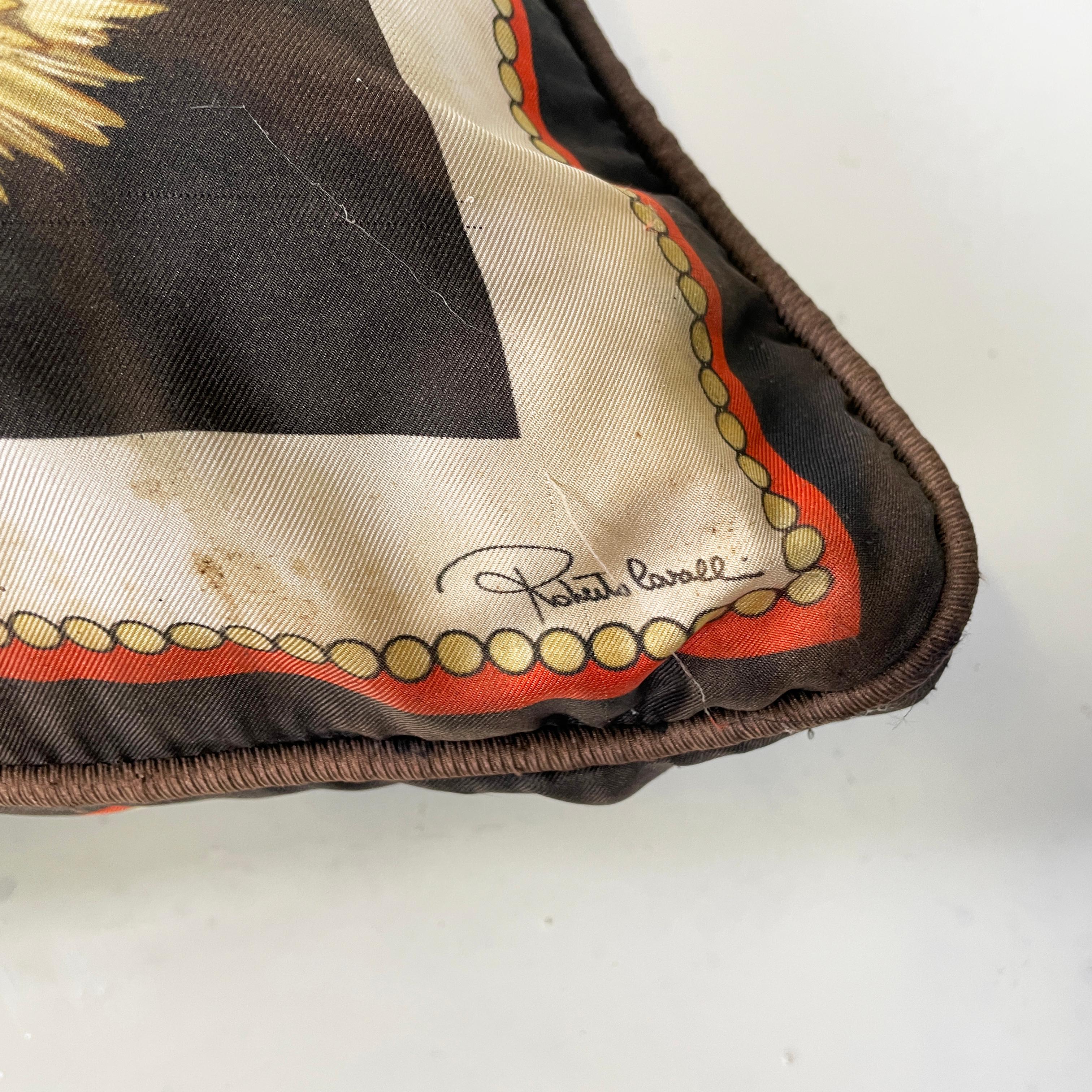 Italian post modern Fabric cushion with colored pattern by Roberto Cavalli 2000s For Sale 10