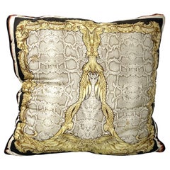 Used Italian post modern Fabric cushion with colored pattern by Roberto Cavalli 2000s