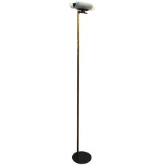 Italian Post-Modern Floor Lamp With Glass Shade